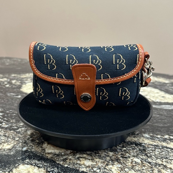 Burberry Handbags - Dooney & Bourke Canvas Pouch with Brown Leather Trim
